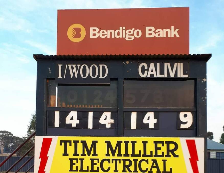 The scoreboard at Inglewood after the Blues' five point win over Calivil United. Picture: INGLEWOOD MATTERS 3517 FACEBOOK PAGE