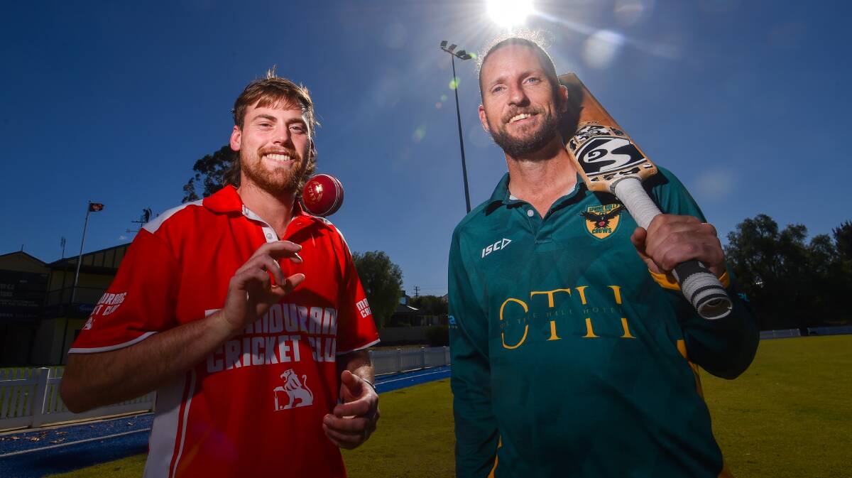 Mandurang skipper Beau Clements and Spring Gully co-captain Shaun O'Shea ahead of this weekend's grand final. Picture by Darren Howe