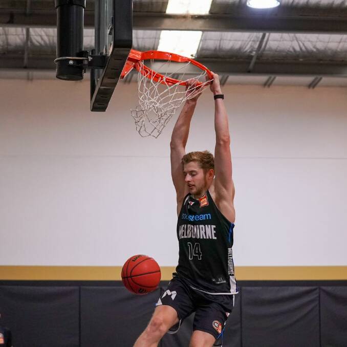 GLAD TO BE HOME: Melbourne United's Jack White at training ahead of the club's clash in Bendigo on Sunday against South East Melbourne. It will be United's first game in Victoria of the NBL season. Picture: MELBOURNE UNITED