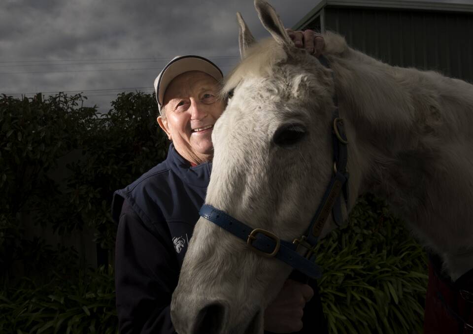 GREAT MATES: Heathcote's Graham Salisbury with Subzero, who is on the mend from a life-threatening bout of colic. Picture: DARREN HOWE