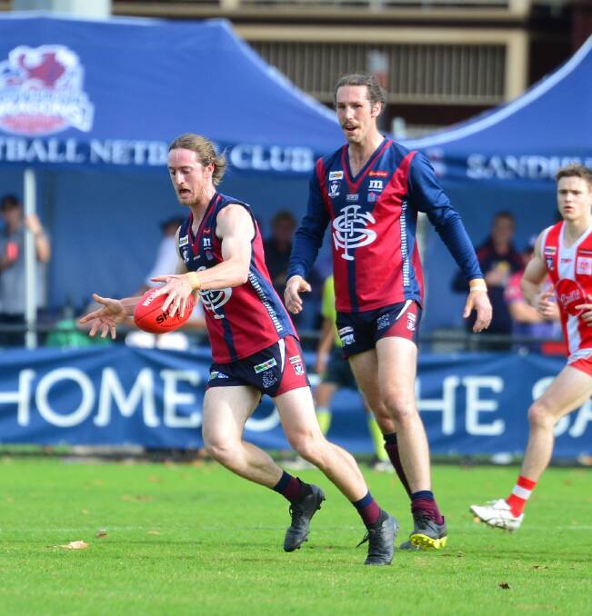 STANDOUT GAME: James Coghlan was prominent for Sandhurst in the midfield in Saturday's nine-point win over South Bendigo. Picture: DARREN JAMES