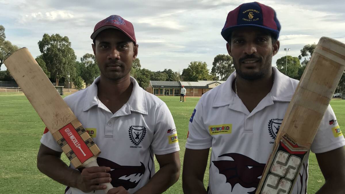 VALUABLE ADDITIONS: Sandhurst recruits Sam de Silva (385) and Nayana Palamandadige (771) have combined for 1156 runs for the Dragons. Picture: LUKE WEST