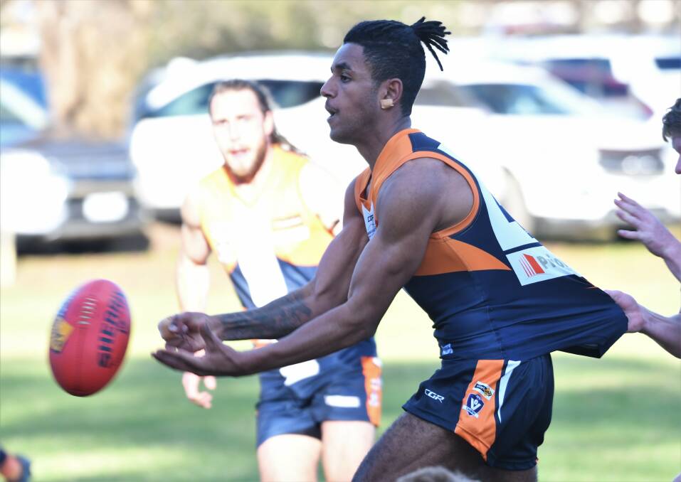 EAGLES SOAR: Maiden Gully YCW'S Nat McLaren. The Eagles had a big day against Inglewood, winning by 88 points at home. Picture: ADAM BOURKE