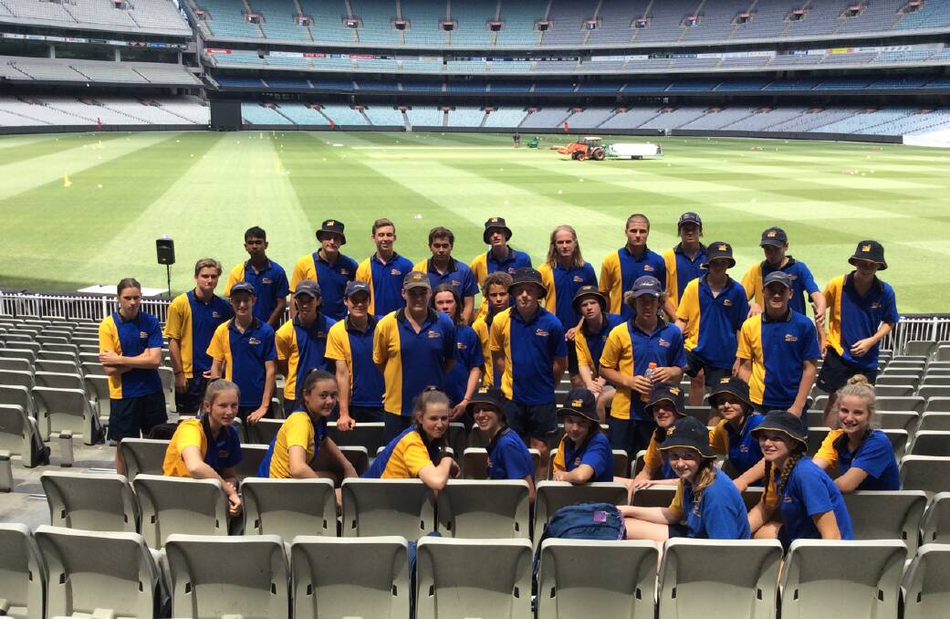 DAY TO REMEMBER: Bendigo South East College cricketers who had the opportunity play on the MCG for Cricket Victoria’s T20 Blast School Cup competition.