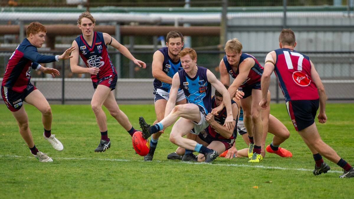 CROWDLESS: Sandhurst and Eaglehawk played in front of no spectators at the QEO last Saturday. Picture: PETER WEAVING