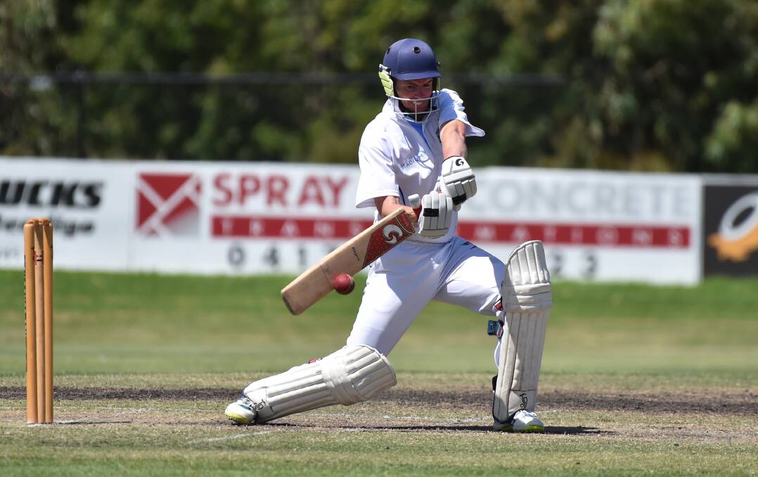 FRONT FOOT: Eaglehawk's Anthony West made 28 last Saturday in his 200th BDCA first XI match, which continues against Bendigo this weekend. Picture: GLENN DANIELS