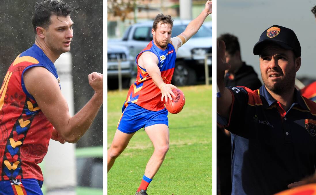 COMMITTED FOR 2022: Marong's Brandyn Grenfell, Adam Ward and senior coach Linton Jacobs have all re-signed with the Panthers.