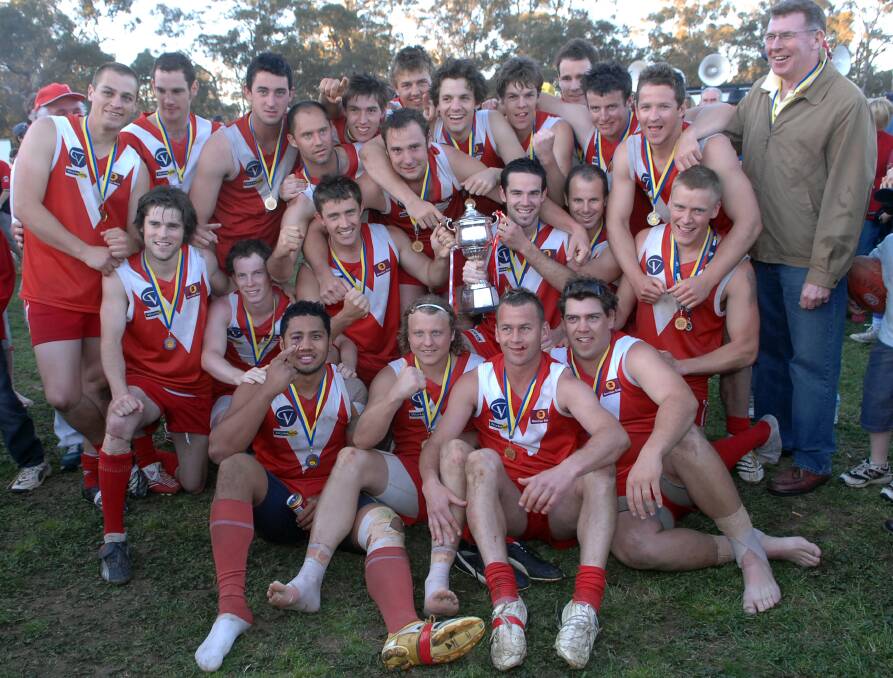 BRILLIANT BLOODS: The victorious Elmore team after destroying Colbinabbin by 99 points in the 2007 Heathcote District league grand final.