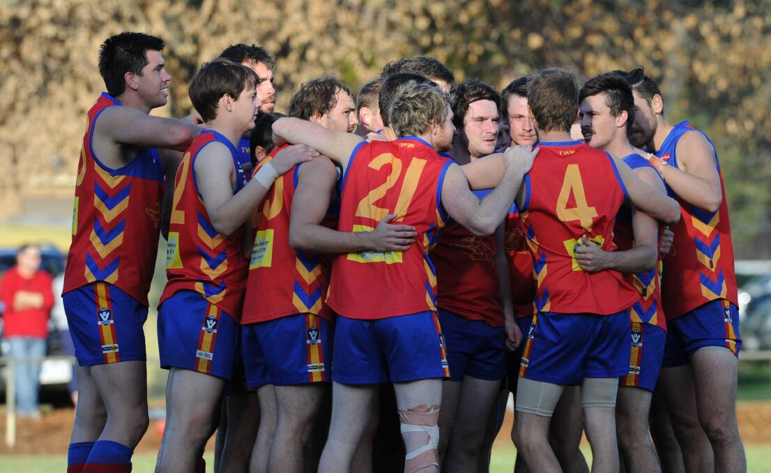 Marong players huddle up earlier this year.