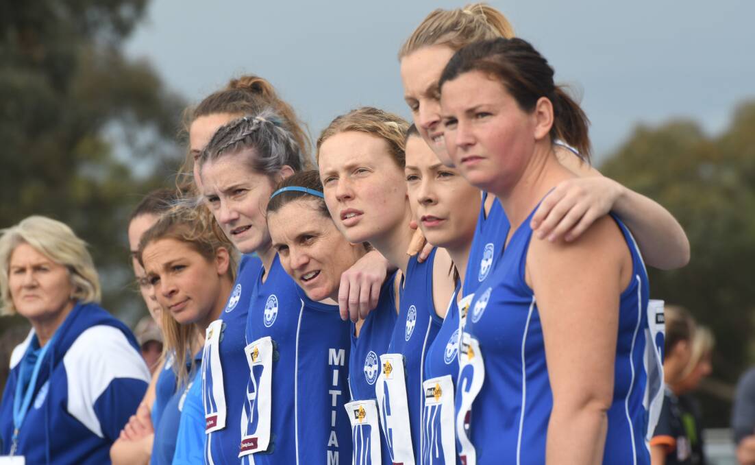 Mitiamo lines up for this year's A grade netball grand final.