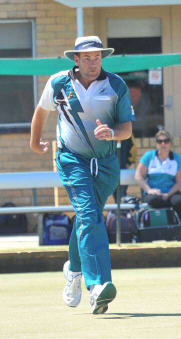 INTENSE: Bendigo East skipper David Keenan trails one of his bowls on Saturday against Inglewood in round five of BBD pennant. Picture: LUKE WEST