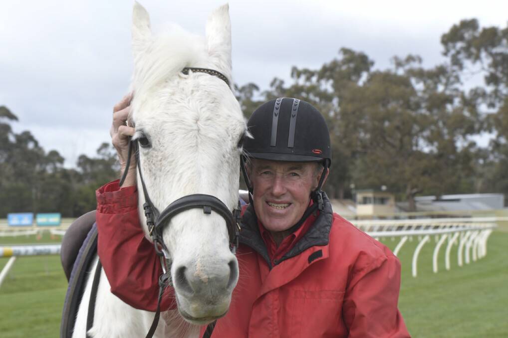 LONG CAREER: Ken Keating with Winton on Friday. Keating has been a Clerk of the Course at the Bendigo Jockey Club since 1972 after taking over the role from Allen Browell. He has also had the same position at Kyneton since 1973 and Echuca since 1977. Pictures: NONI HYETT