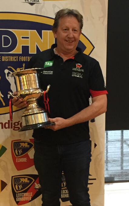 White Hills' president Tony Gellatly with the Syd Wickham Memorial Cup for the champion club.
