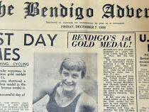 MEMORABLE EDITION: The front page of the Bendigo Advertiser on December 7, 1956, celebrating Faith Leech's Olympic gold medal.