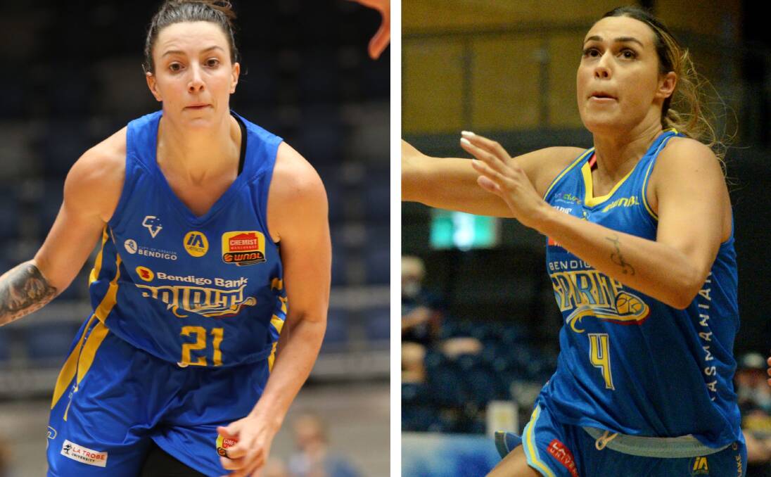 GOING FOR GOLD AT THE GAMES: Marena Whittle and Alex Wilson in action for the Bendigo Spirit.