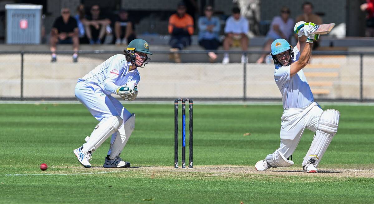 Strathdale-Maristians' Grant Waldron during his innings of 92. Picture by Enzo Tomasiello