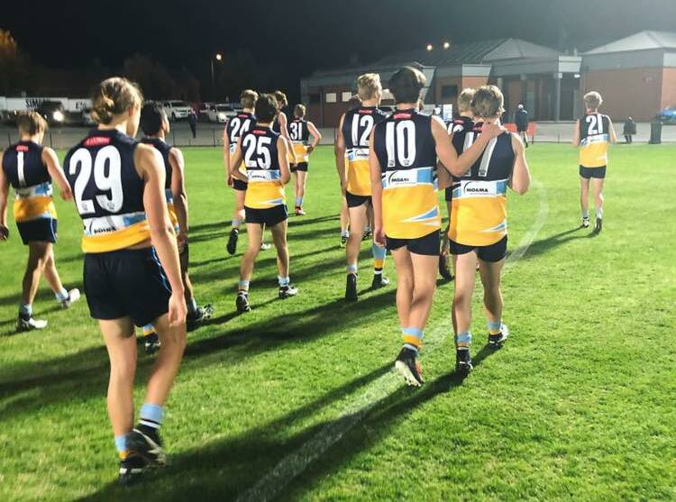 CLOSE CALL: The Bendigo Pioneers leave the field after Friday night's five-point loss at the QEO to the Northern Knights. Picture: BENDIGO PIONEERS FACEBOOK