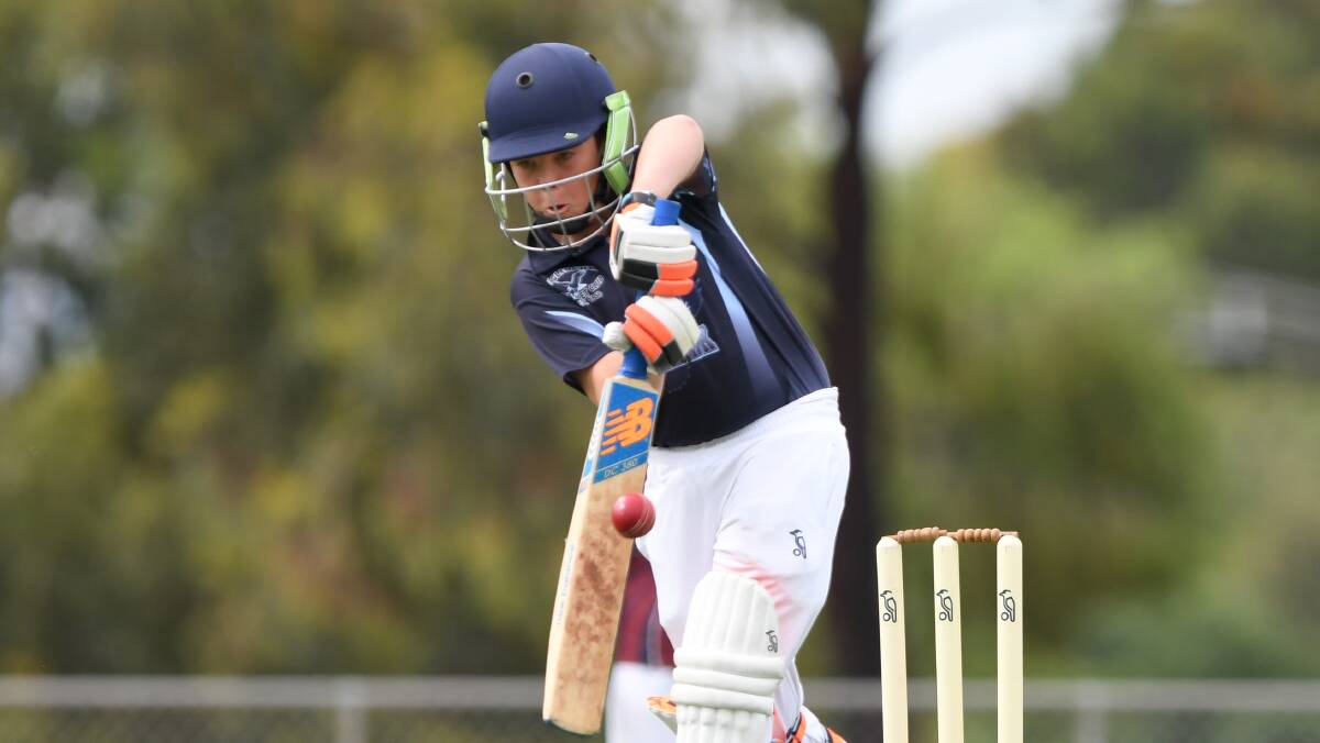 NICE SHOT: Eaglehawk's Jacob Boucher during his innings of 20 n.o. against Sandhurst on Saturday.