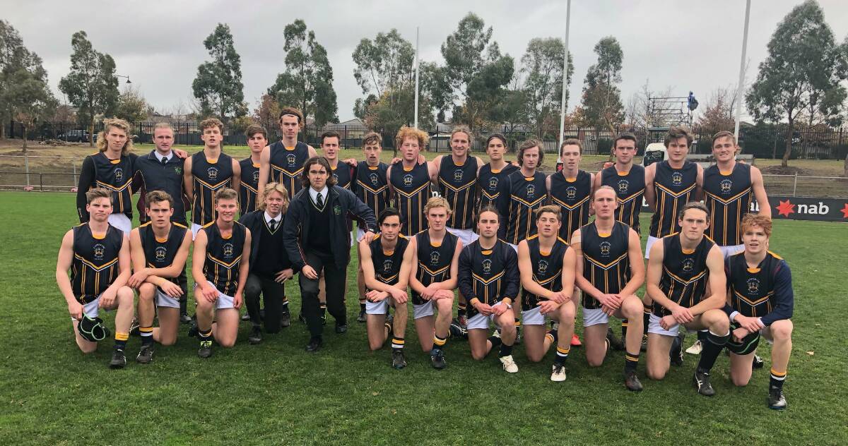 The Catherine McAuley College football team on Wednesday. Picture: MAREE PEARCE