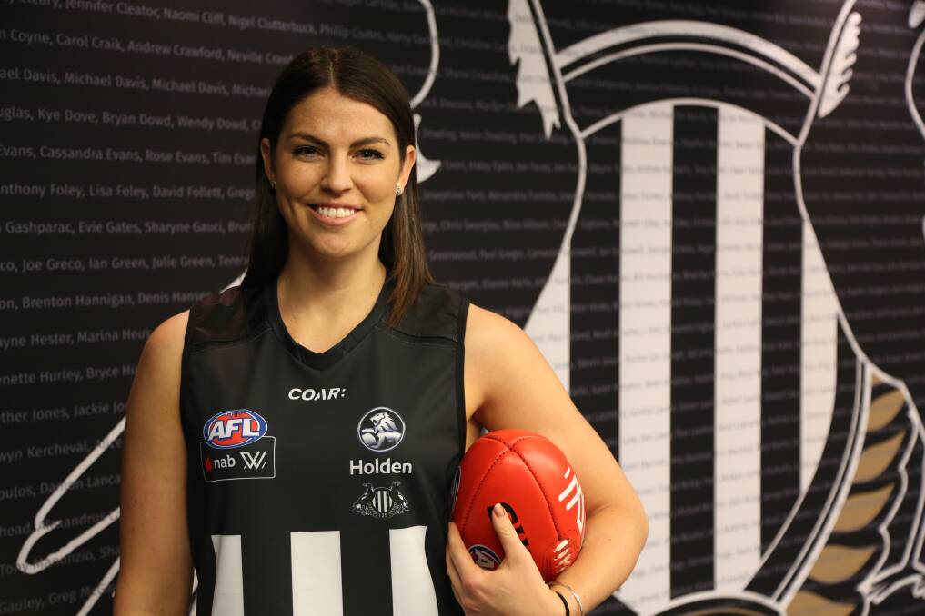READY AND RARING: Eliza Hynes grew up a Collingwood supporter. Now she's a Magpies' AFLW player. Picture: COLLINGWOOD MEDIA