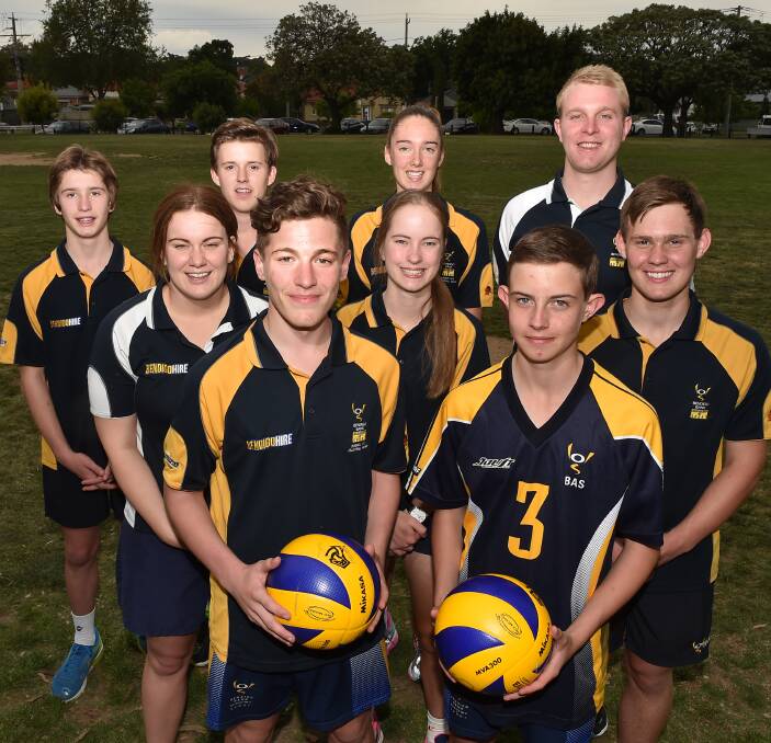 TALENTED GROUP: Members of the Bendigo Academy of Sport who are involved in Australian junior development volleyball camps, which includes one in Bendigo from December 10. Picture: NONI HYETT