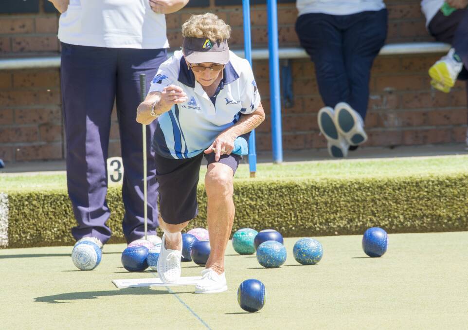 CONCENTRATION: Eaglehawk's Val Grenfell in action on Monday.