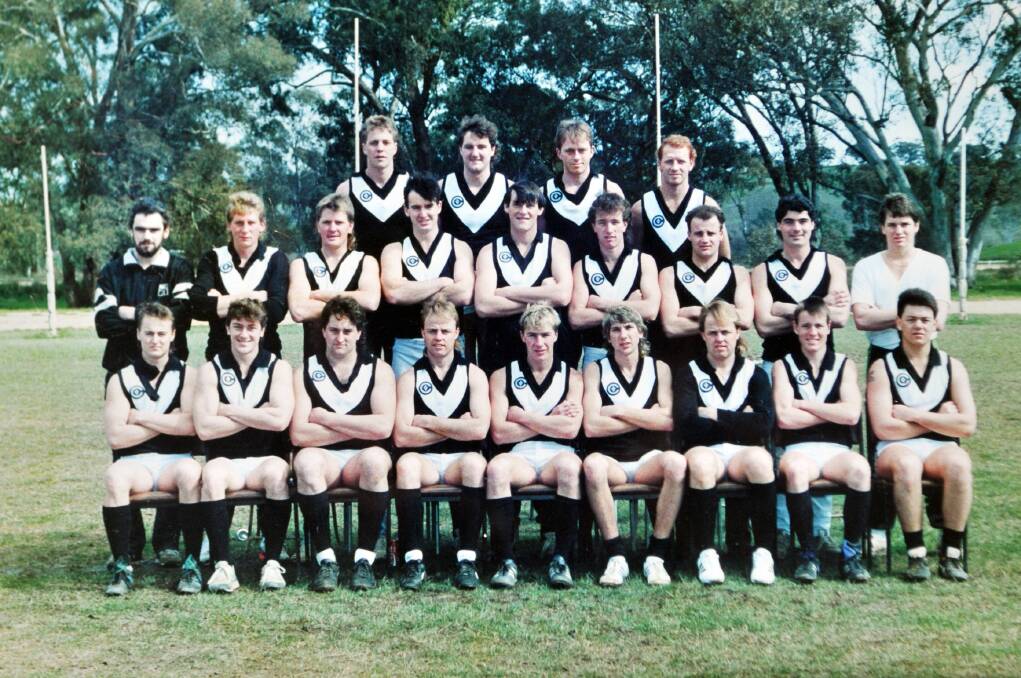RECORD-BREAKERS: The Campbells Creek team that kicked an Australian Rules record score of 100.34 (634) in round 11 of the 1990 MCDFL season.