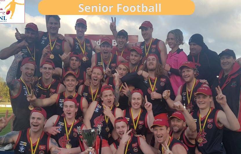 DOMINANT REDBACKS: The Carisbrook team that defeated Natte Bealiba by 72 points in this year's grand final. Pictures: MCDFNL FACEBOOK PAGE
