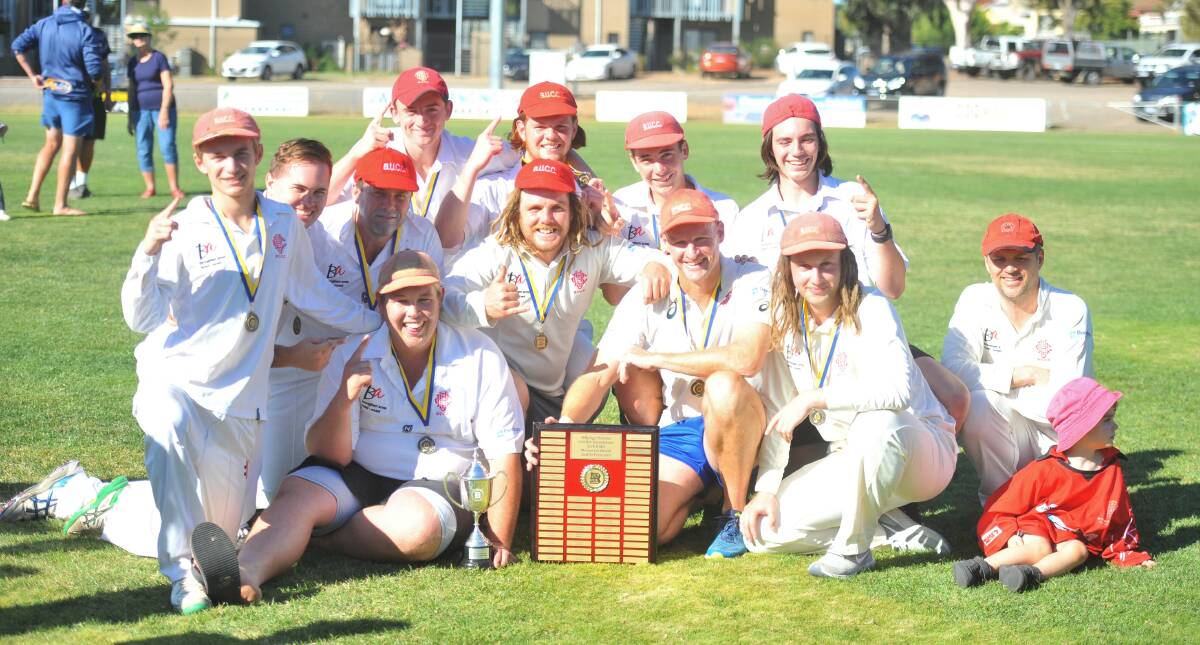 ALL SMILES: The Bendigo United team that won the Redbacks' first second XI premiership since 1981. The side was skippered by Wes Hopcott. Picture: LUKE WEST