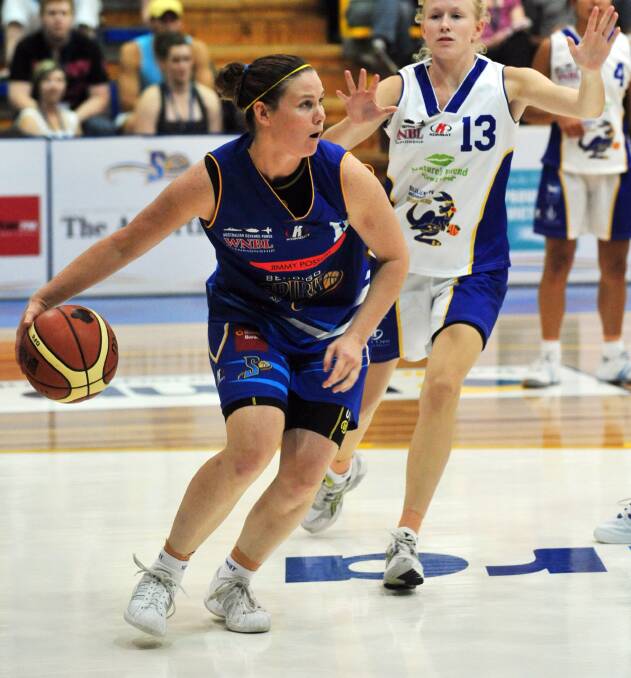 HOOPS STAR: Andrea Walsh playing for the Bendigo Spirit against Bulleen in the WNBL in February of 2008. Walsh played two seasons with the Spirit.