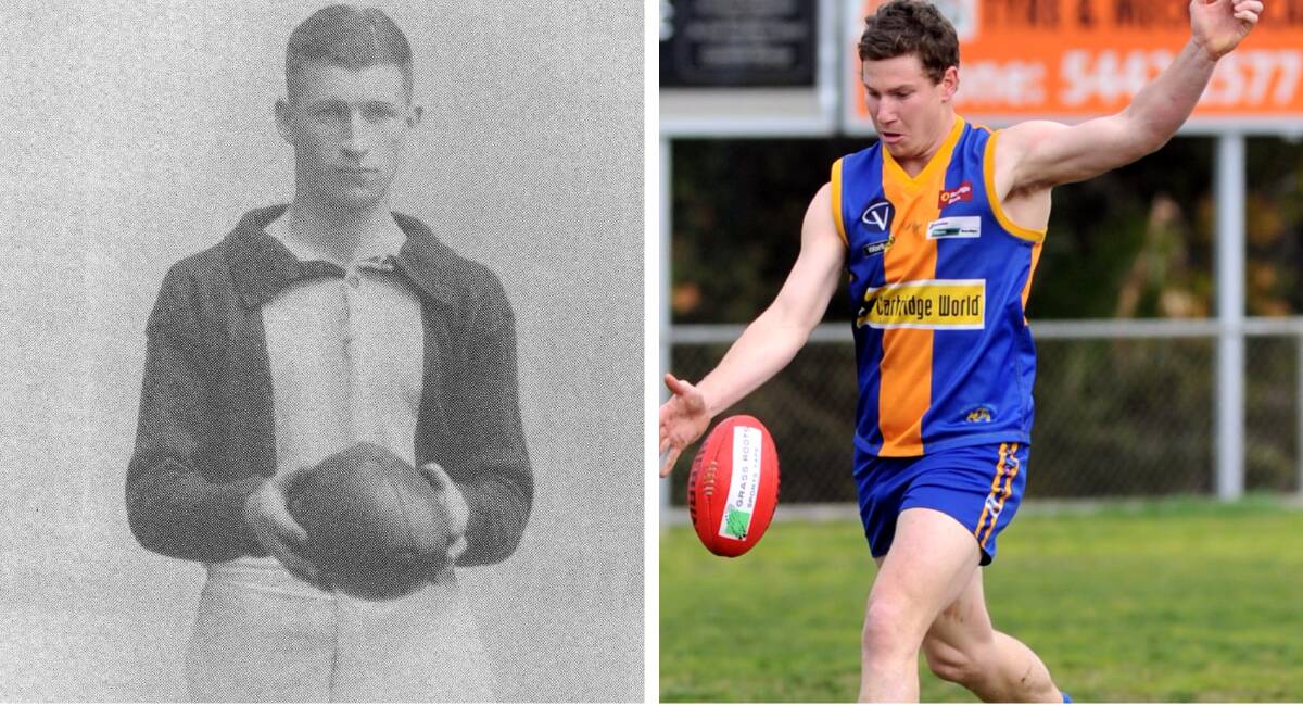 SUPERBOOTS: Eaglehawk's Frank Crapper and Golden Square's Grant Weeks have produced the BFNL's two best goalkicking seasons. Crapper holds the home and away record with 154 in 1933, while Weeks kicked 148 in 2012.