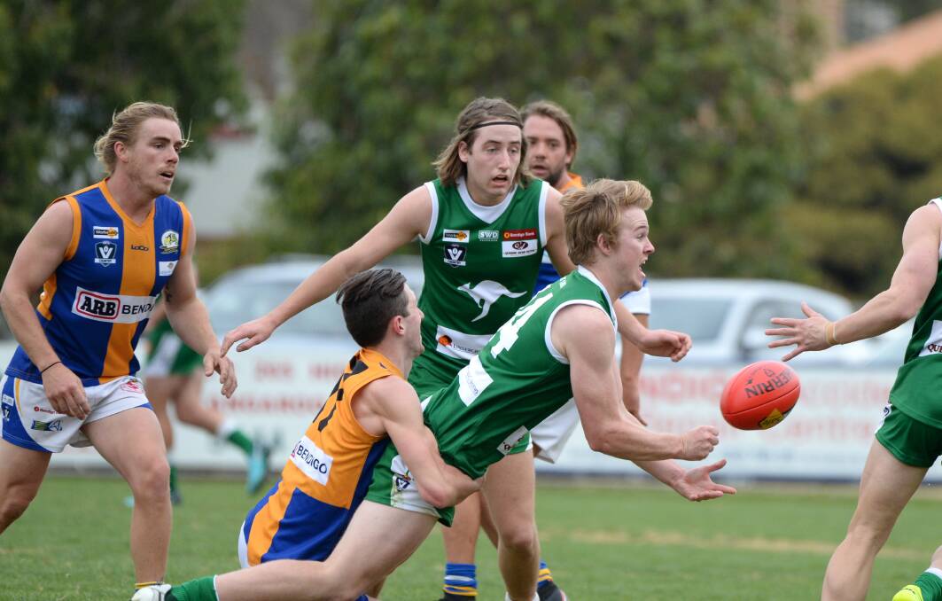 TOP SEASON: Kangaroo Flat has named co-captain Liam Collins among its best players in 14 of the Roos' 15 games this year. Picture: GLENN DANIELS