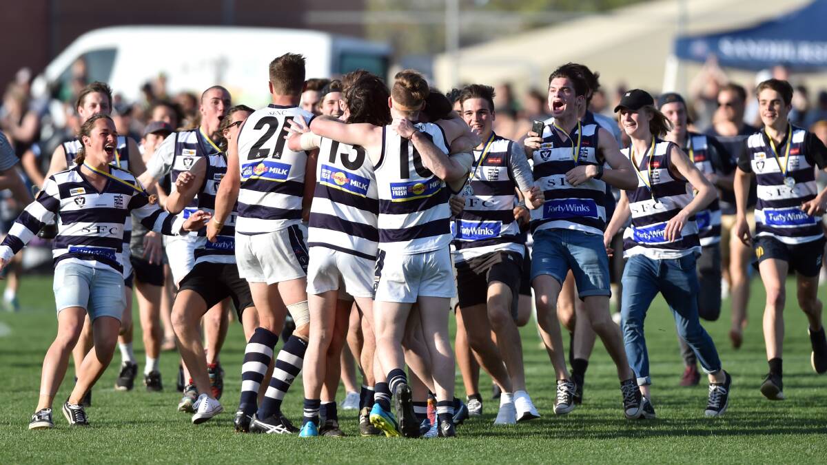 TRIFECTA: Strathfieldsaye won the senior, reserves and under-18 premierships in 2017. The Storm came from 20 points down at three quarter-time to beat Eaglehawk in the senior grand final on a day where the temperature topped a steamy 31.8 degrees.