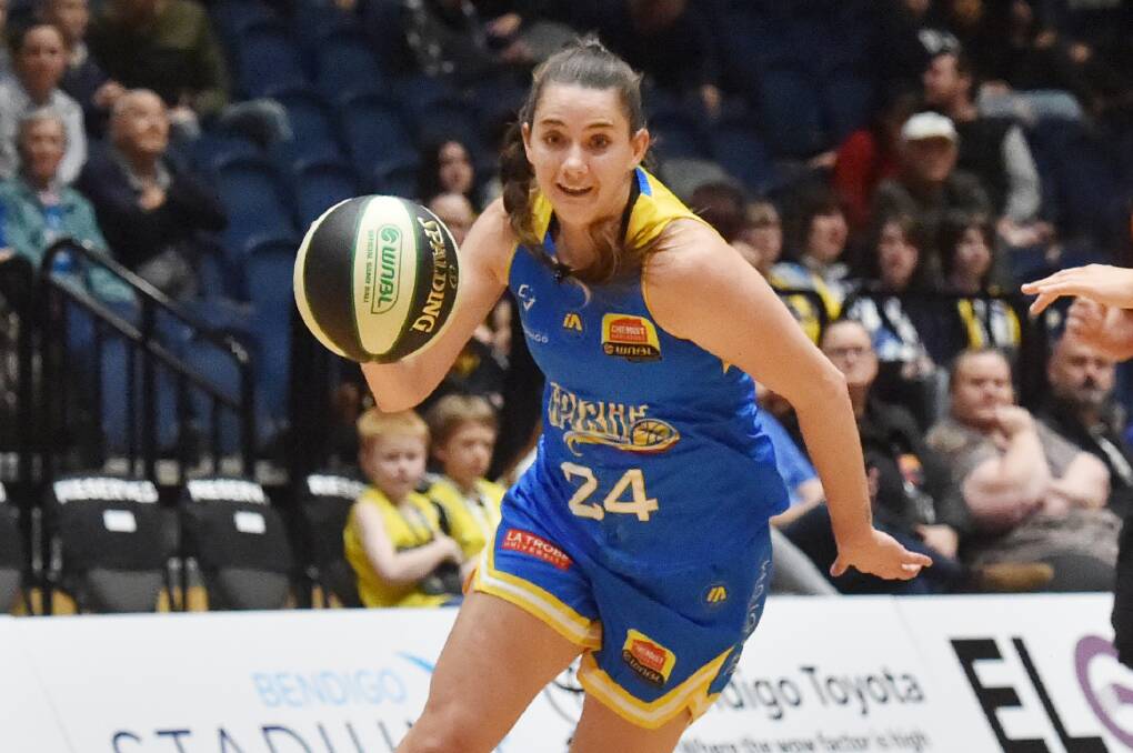 STAR PLAYER: Bendigo Spirit point guard Tessa Lavey. The Spirit tip off their 2020 WNBL season against the Southside Flyers in Townsville next Thursday night. It will be the first of 14 games in 29 days for Bendigo. Picture: DARREN HOWE