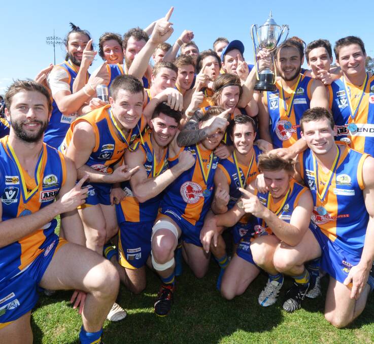 REIGNING PREMIERS: The Golden Square reserves side that won last year's premiership. However, just seven of the victorious 22 remain at MyJet Oval this year after the Bulldogs suffered an exodus. Pictures: DARREN HOWE