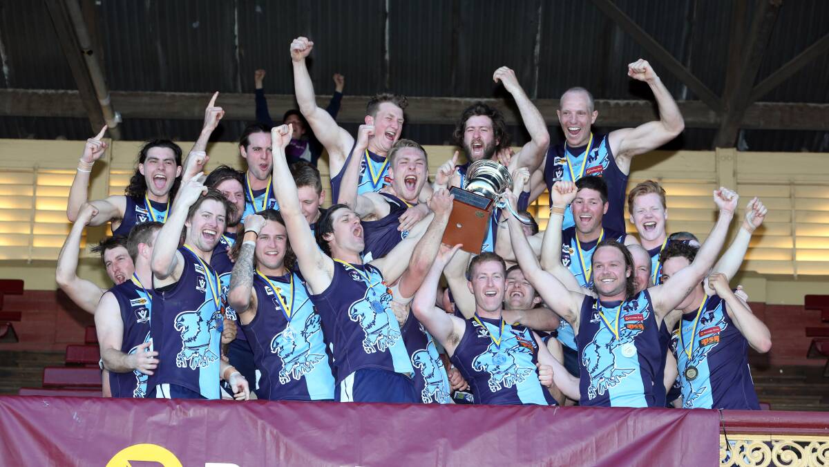 UP THE BOROUGH: Eaglehawk captured its first BFNL premiership for a decade against Strathfieldsaye on Saturday with a 49-point win. Picture: GLENN DANIELS