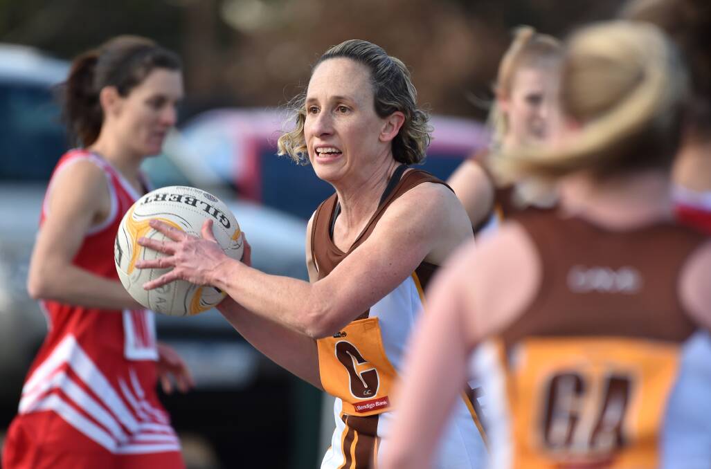 Kym Bell in action during SUnday's elimination final win over Elmore. Picture: GLENN DANIELS