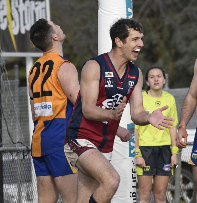 DELIVERED UNDER PRESSURE: Sandhurst's Matt Thornton kicked the match-winning goal for Golden Square as the Dragons inflicted the Bulldogs' first Iso-Season loss.