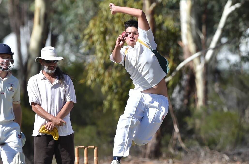 PACE: Nick Leach has taken 12 wickets for defending Upper Loddon Cricket Association premier Kingower, which is strongly-placed for a tilt at back-to-back. The ULCA season resumes on Saturday. Picture: GLENN DANIELS