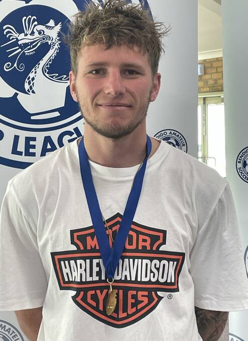 REWARD: Tatura midfielder-turned-striker Cody Sellwood won the BASL's James Anderson Medal as the men's division one player of the year.