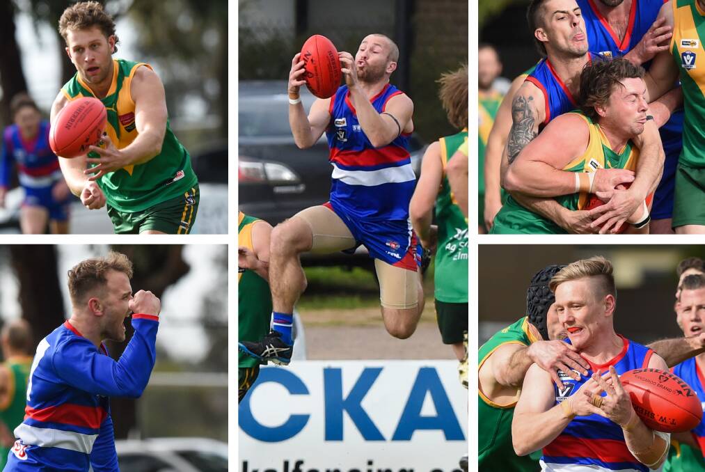 DOWN TO THE WIRE: Action from North Bendigo's five-point win over Colbinabbin at Atkins Street on Saturday. Pictures: DARREN HOWE