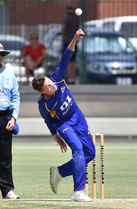 COME IN SPINNER: Left-armer Liam Smith has snared 26 wickets this season. He also made a century in his previous innings at the QEO. Picture: GLENN DANIELS