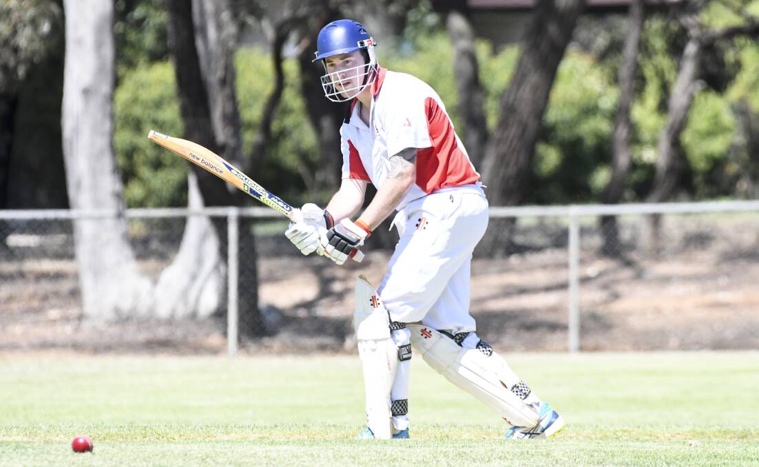 WATCHFUL: Beau Roy-Clements' 182 runs ranked No.5 for Mandurang in its 2019-20 Emu Valley Cricket Association season. Picture: NONI HYETT
