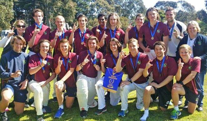 CHAMPIONS: Catholic College Bendigo's team that won the SSV senior cricket title for the first time on Thursday.