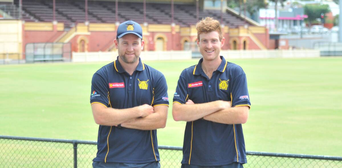 LEADERS: Bendigo captain Ben DeAraugo and coach Shane Koop. Bendigo plays Goulburn Murray at Greenvale to open its campaign on Monday. Pictures: LUKE WEST