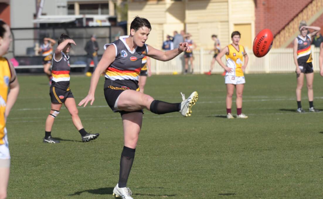 ON TARGET: Andrea Walsh has booted 56 goals for the Bendigo Thunder this year on the back of slotting 52 last season. Picture: NONI HYETT