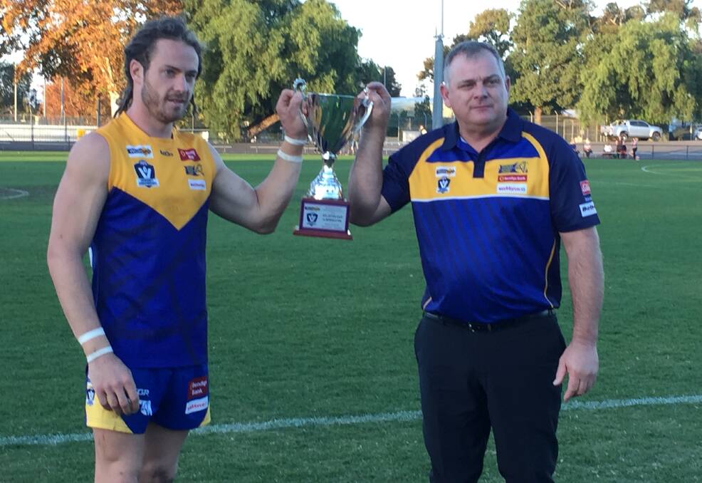 Captain Jack Geary and coach Darryl Wilson. Picture: LUKE WEST