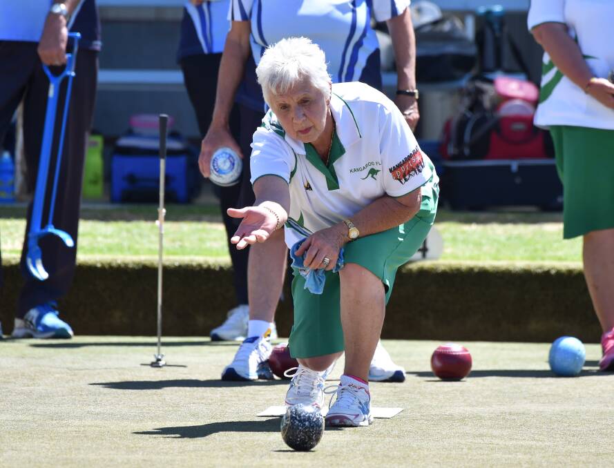 WELL PLAYED: Kangaroo Flat's Kerry Sparke bowls during her side's round two win over Eaglehawk. The Flat prevailed 78-67 to notch its first victory of the midweek pennant season. Picture: GLENN DANIELS