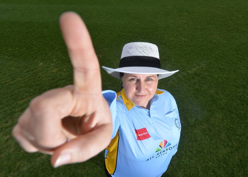HISTORIC: Lisa McCabe last season became the first female to officiate in a senior Bendigo District Cricket Association match. Picture: DARREN HOWE