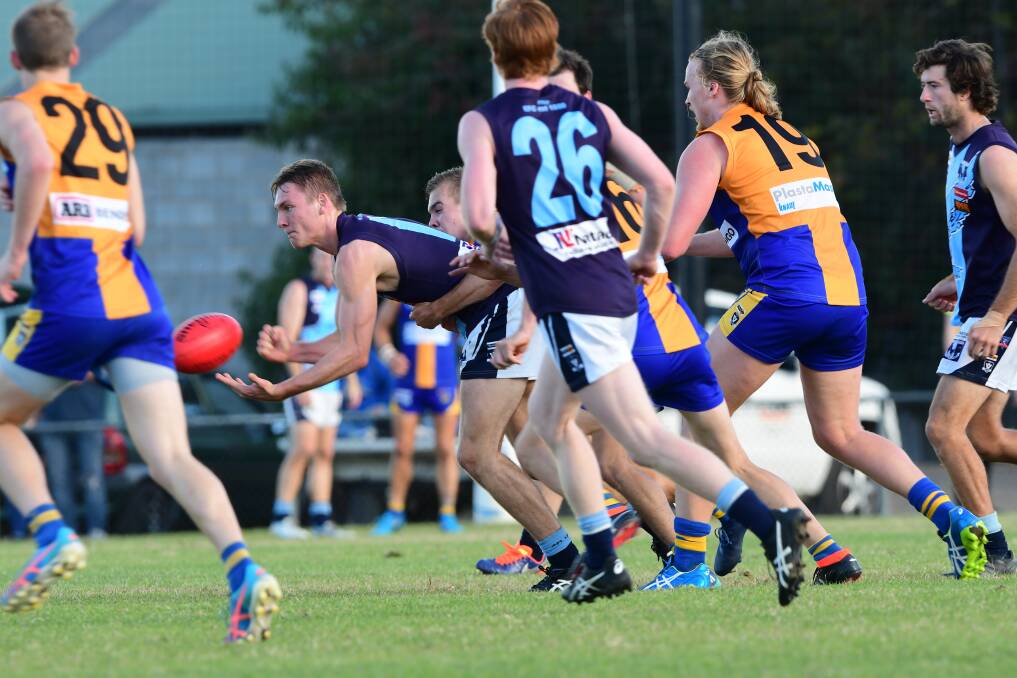 RIVALS: Eaglehawk hosts Golden Square in a clash of 2 v 3 in the BFNL on Saturday. The Hawks have won their past 14 games at Canterbury Park. Picture: NONI HYETT